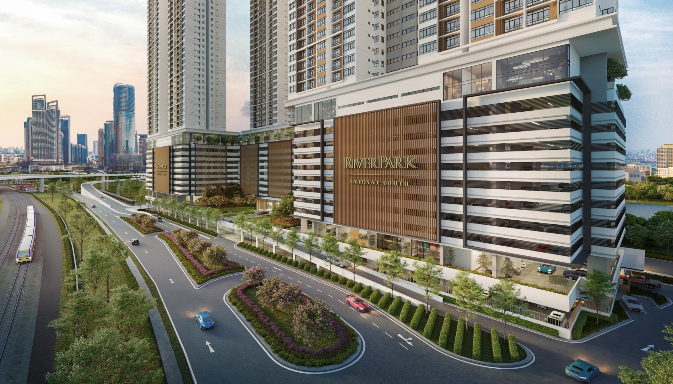 River Park direct access road and tower architecture