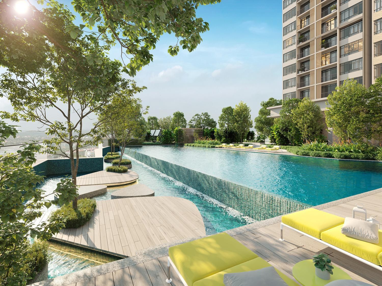 Infinity-style pool at River Park
